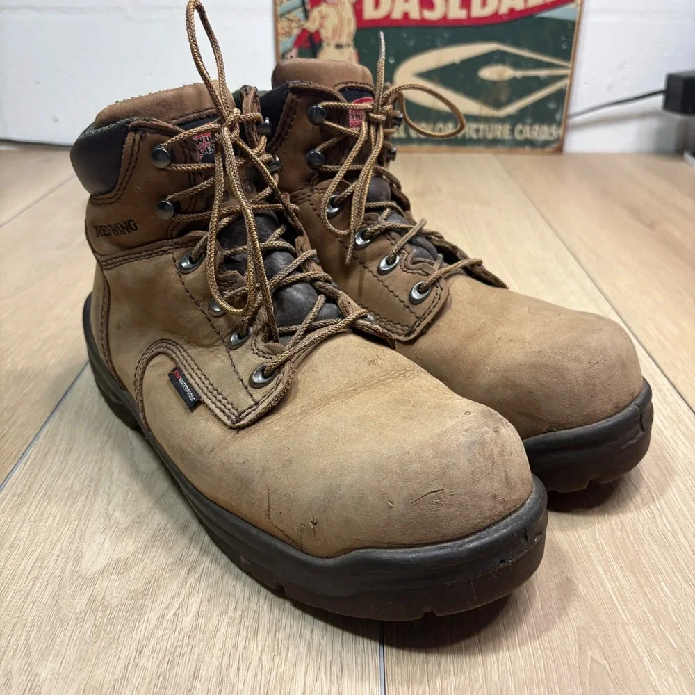 Red Wing King Toe 2240 Mens 9.5 E2 Waterproof Safety Toe Work Boots Tan Leather
